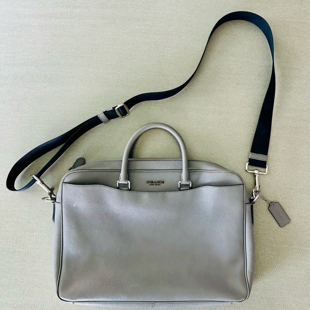 Coach Gray Leather Briefcase